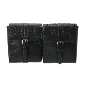 Gucci GG Embossed Waist Clutch Black Leather Bag